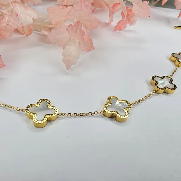 Gold_Plated_18K_Micro_Lucky_Clover_Bracelet_For_Women