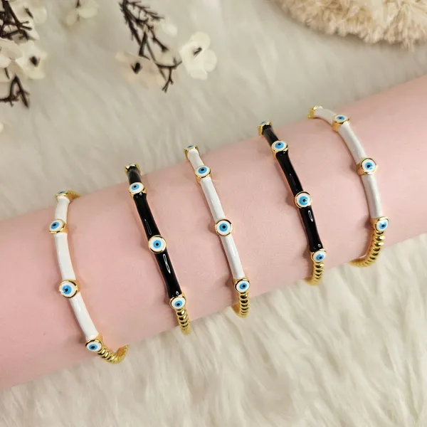 Black_18K_Gold_Plated_Nazar_Stackable_Bracelet_For_Women