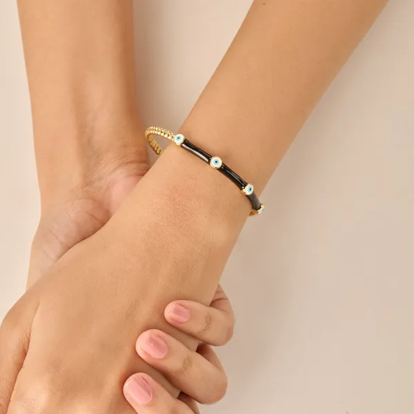 Black_18K_Gold_Plated_Nazar_Stackable_Bracelet_For_Women