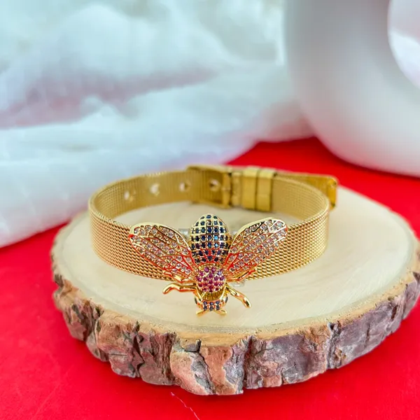 Gold_Plated_18K_Micro_Butterfly_Belt_Braclet_For_Women