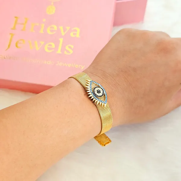 Gold_Plated_18K_Micro_Evil_Eye_Belt_Bracelet_For_Women