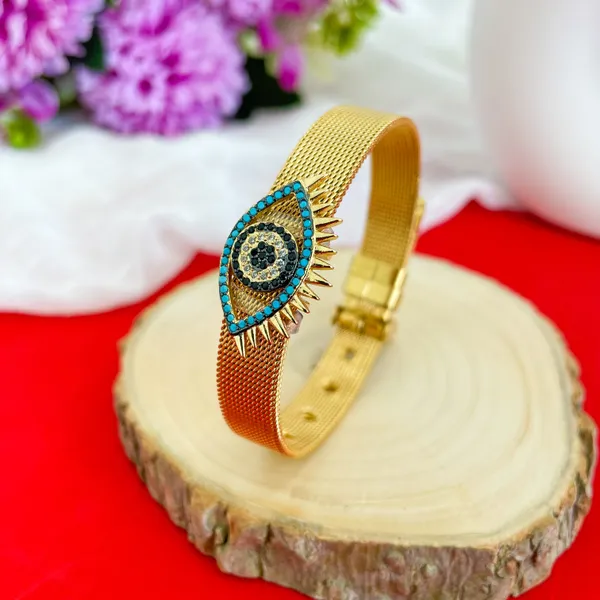 Gold_Plated_18K_Micro_Evil_Eye_Belt_Bracelet_For_Women