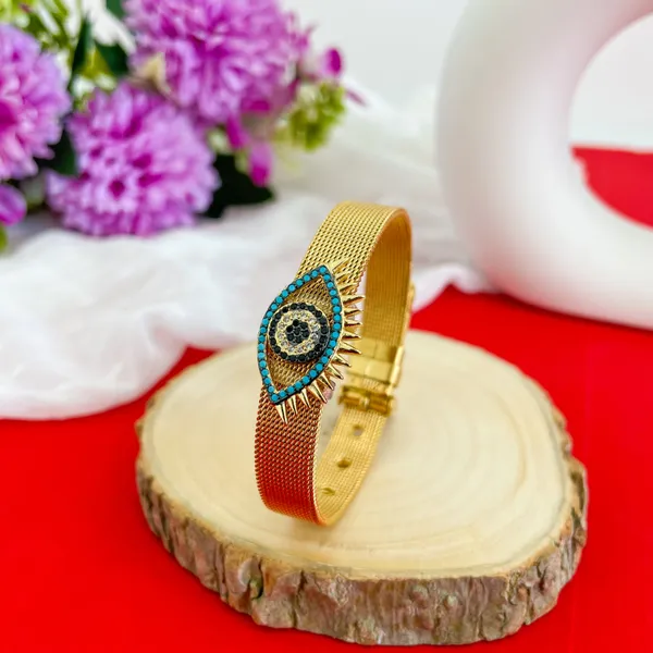 Gold_Plated_18K_Micro_Evil_Eye_Belt_Bracelet_For_Women