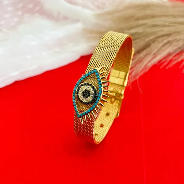 Gold_Plated_18K_Micro_Evil_Eye_Belt_Bracelet_For_Women