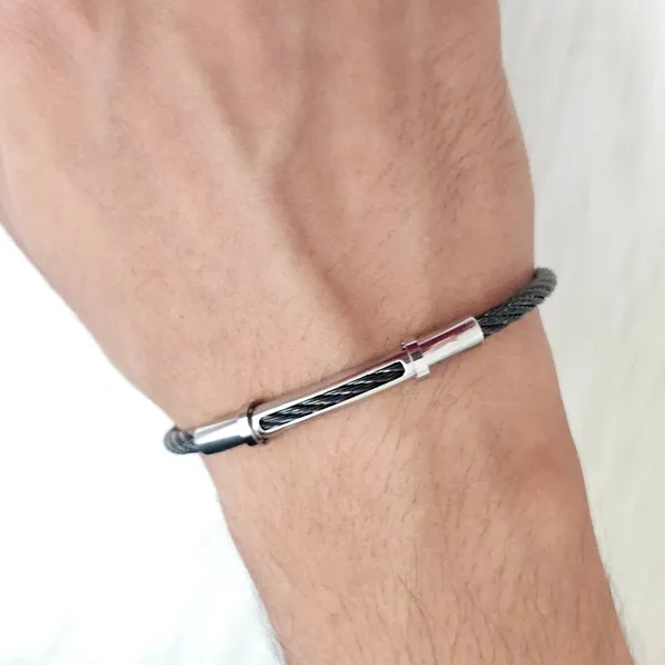 Silver_&_Black_Silver_Black_Titanium_Bracelet_For_Men