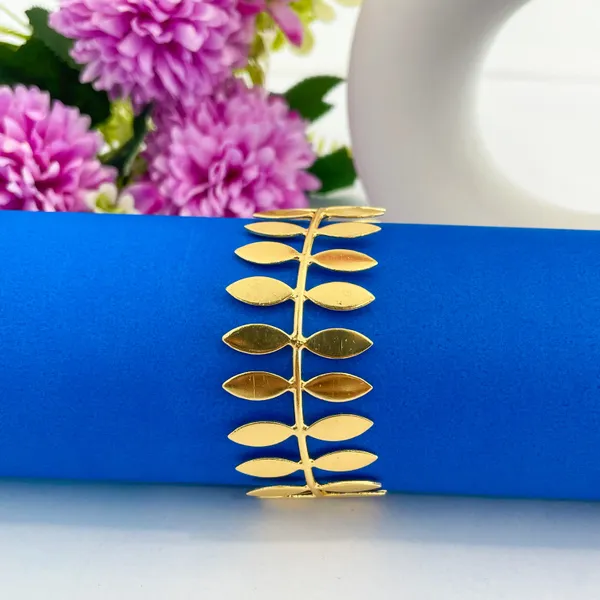Golden_Handmade_Brass_Multi_Leaf_Bracelet_For_Women