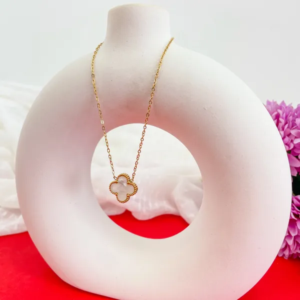 Gold_Plated_18K_Micro_Single_Clover_White_Chain_For_Women