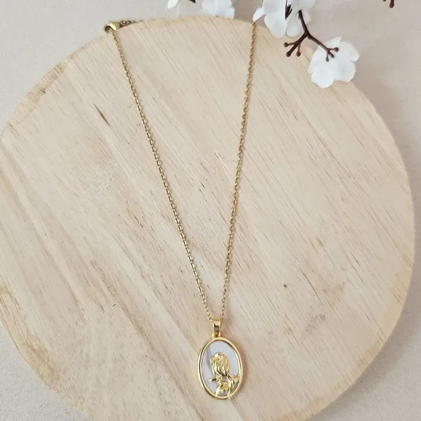 Gold_Plated_18K_Micro_Oval_White_Necklace_For_Women