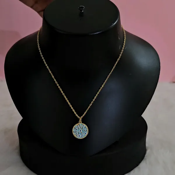 Gold_Plated_18K_Micro_Oceans_Evil-Eye_Necklace_Blue_For_Women