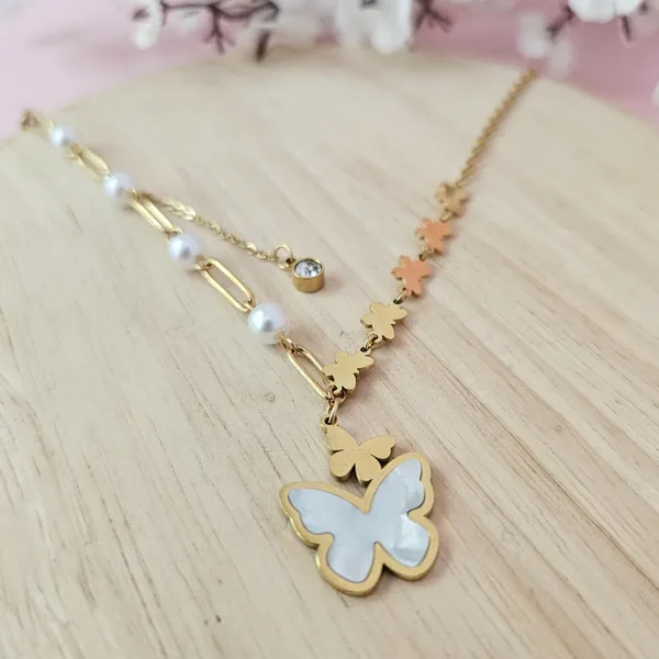 Gold_Plated_18K_Micro_Butterfly_Pearl_Necklace_For_Women