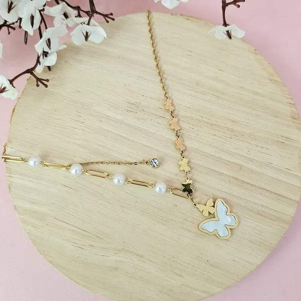 Gold_Plated_18K_Micro_Butterfly_Pearl_Necklace_For_Women