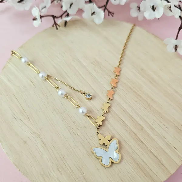 Gold_Plated_18K_Micro_Butterfly_Pearl_Necklace_For_Women