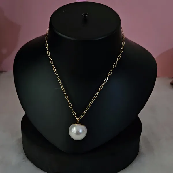 White_Gold_Plated_18K_Micro_Pearl_Chain_For_Women