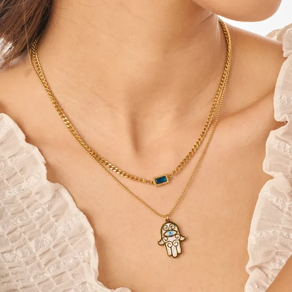 Gold_Plated_18K_Micro_Double_Hamsa_Necklace_For_Women