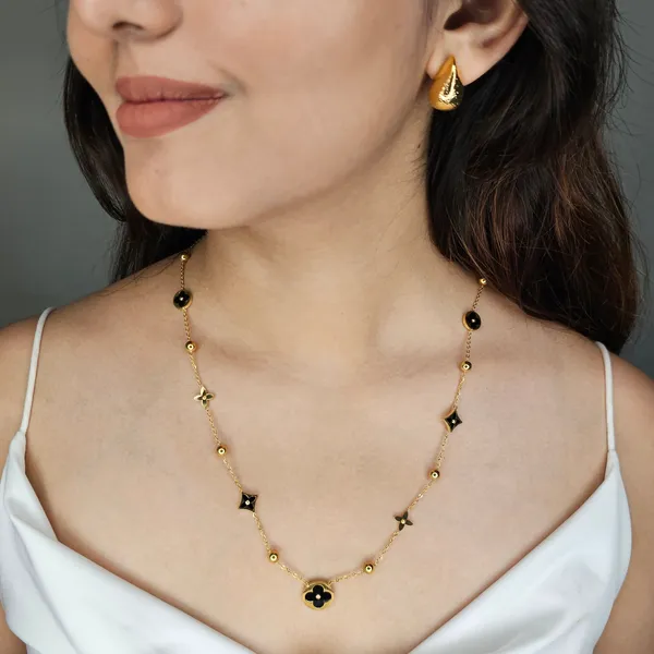 Gold_Plated_18K_Micro_Clover_Charm_Chain_For_Women