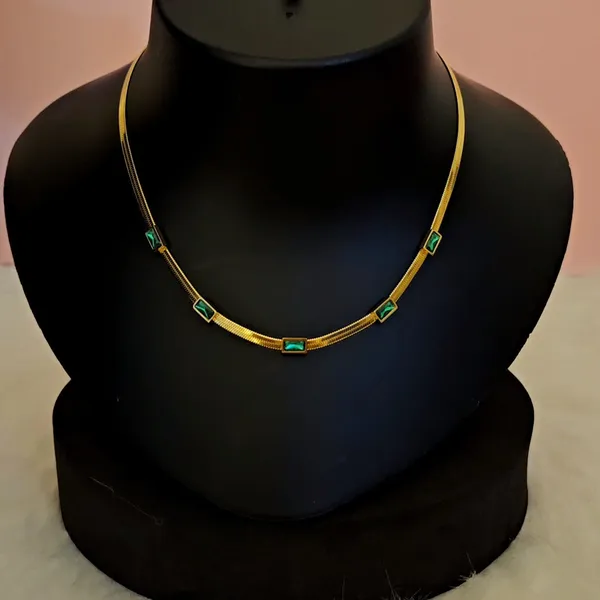 Gold_Plated_18K_Micro_Simulated_Emerald_Chain_For_Women