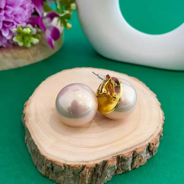 Peach_Gold_Plated_18K_Micro_25Mm_Pearl_Earring_For_Women