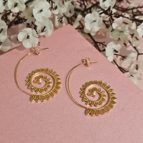 Gold_Plated_18K_Micro_Spiral_Long_Earrings_For_Women