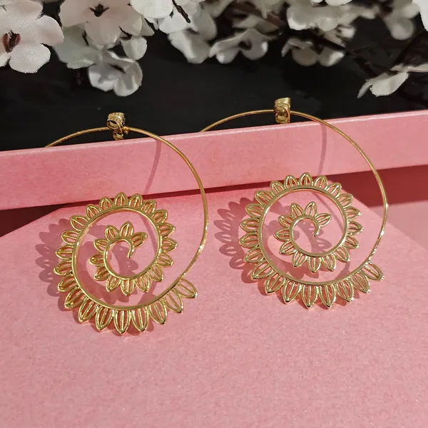 Gold_Plated_18K_Micro_Spiral_Long_Earrings_For_Women
