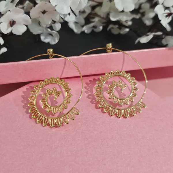 Gold_Plated_18K_Micro_Spiral_Long_Earrings_For_Women