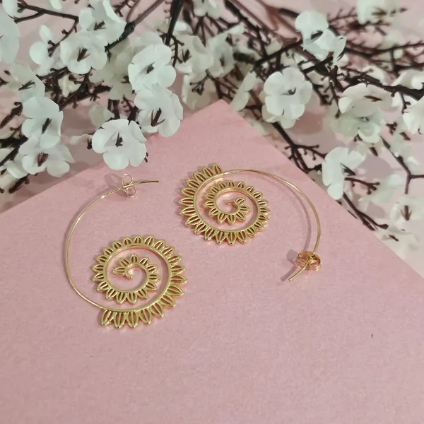 Gold_Plated_18K_Micro_Spiral_Long_Earrings_For_Women