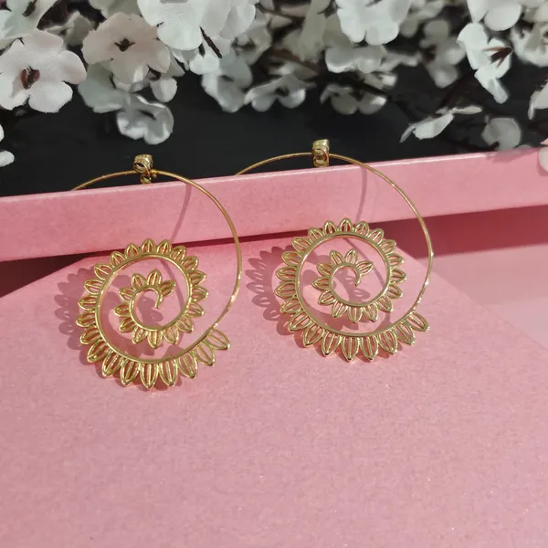 Gold_Plated_18K_Micro_Spiral_Long_Earrings_For_Women