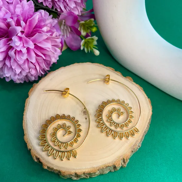 Gold_Plated_18K_Micro_Spiral_Long_Earrings_For_Women