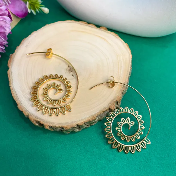 Gold_Plated_18K_Micro_Spiral_Long_Earrings_For_Women