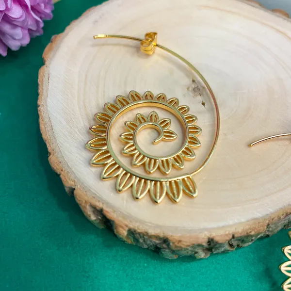 Gold_Plated_18K_Micro_Spiral_Long_Earrings_For_Women