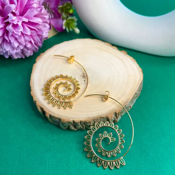 Gold_Plated_18K_Micro_Spiral_Long_Earrings_For_Women