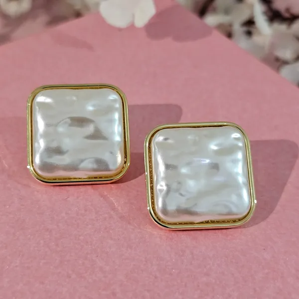 Gold_Plated_18K_Micro_Pearl_Square_Studs_For_Women
