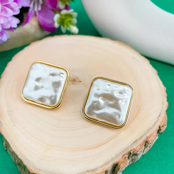 Gold_Plated_18K_Micro_Pearl_Square_Studs_For_Women
