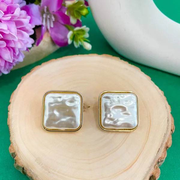 Gold_Plated_18K_Micro_Pearl_Square_Studs_For_Women