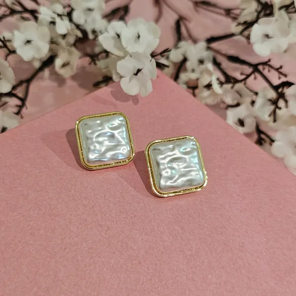 Gold_Plated_18K_Micro_Pearl_Square_Studs_For_Women