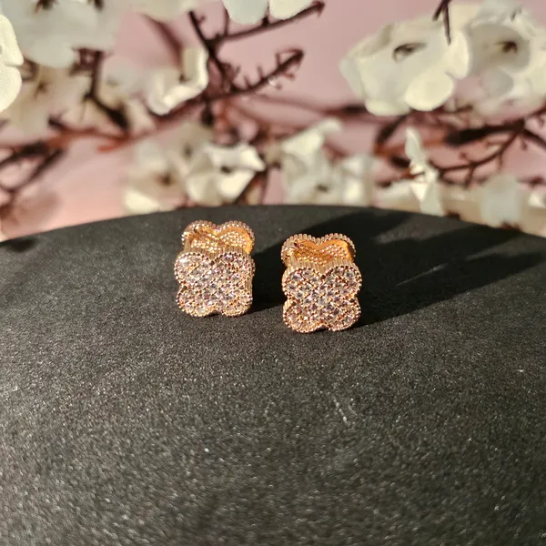 Rose_Gold_Plated_14K_Micro_Clover_Rose_Gold_Studs_For_Women