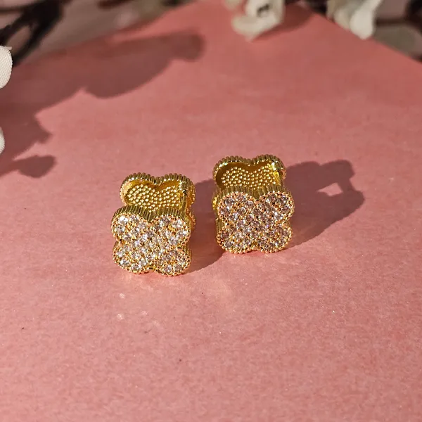Gold_Plated_18K_Micro_Clover_Gold_Studs_For_Women