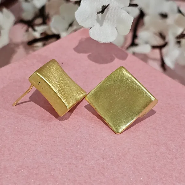 Gold_Plated_18K_Micro_Square_Matte_Earrings_For_Women