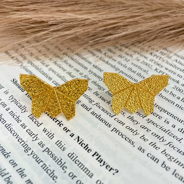 Golden_Handmade_Brass_Butterfly_Stud_Earrings_For_Women
