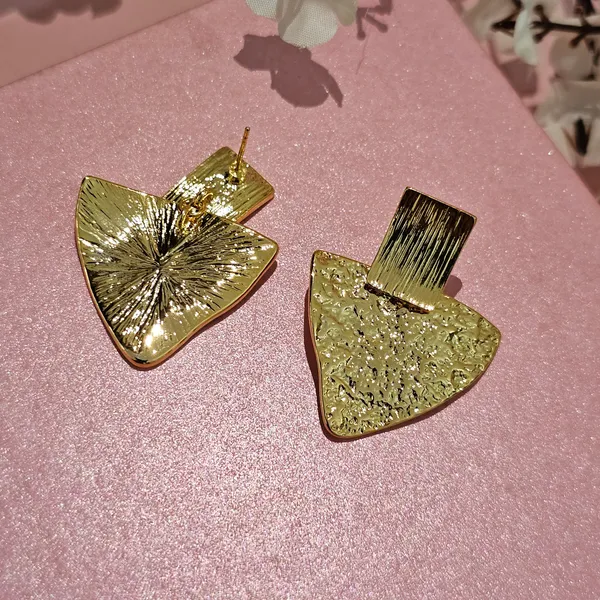 Gold_Plated_18K_Micro_Triangle_Hammered_Drops_For_Women