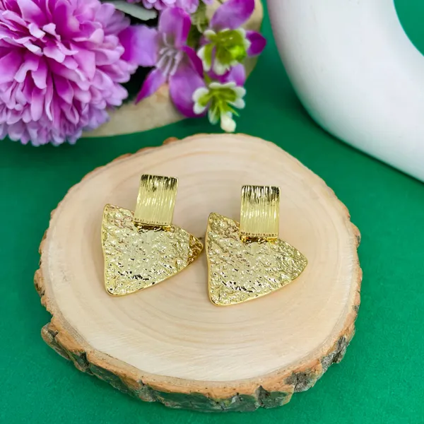 Gold_Plated_18K_Micro_Triangle_Hammered_Drops_For_Women