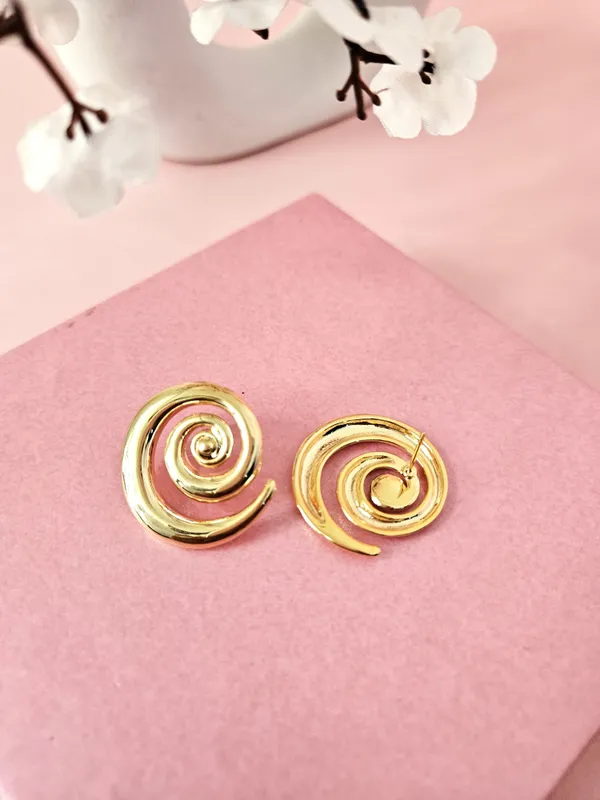 Gold_Plated_18K_Micro_Whorl_Earrings_For_Women