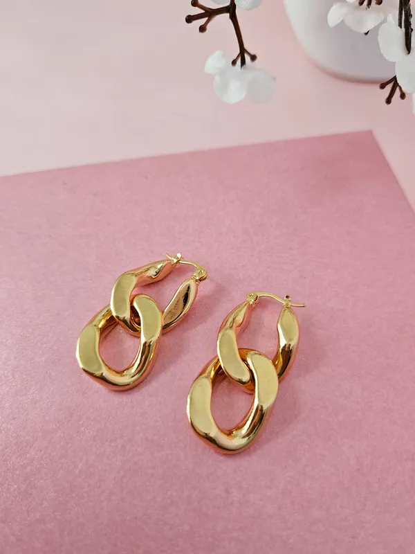 Gold_Plated_18K_Micro_Curb_Chain_Hoops_Earrings_For_Women