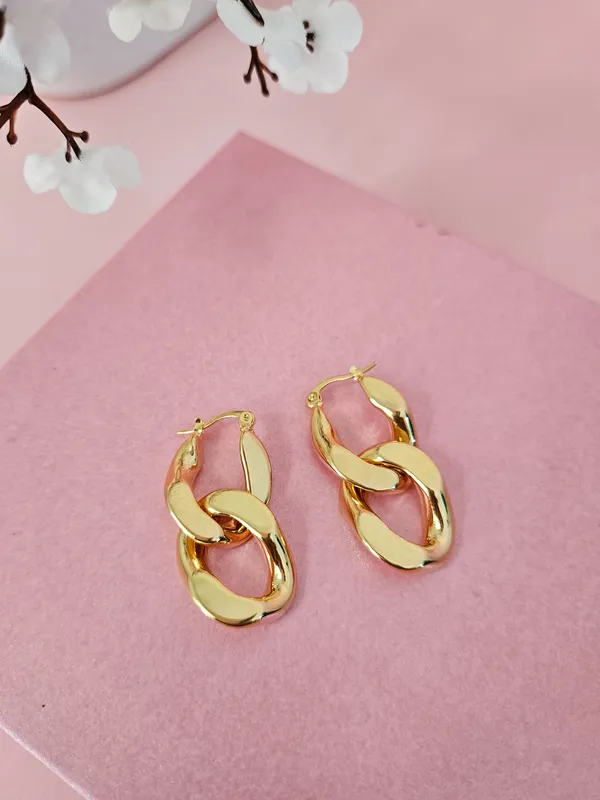 Gold_Plated_18K_Micro_Curb_Chain_Hoops_Earrings_For_Women