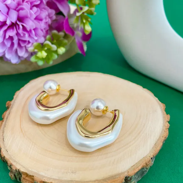 Gold_Plated_18K_Micro_White_Pearl_Hoops_For_Women