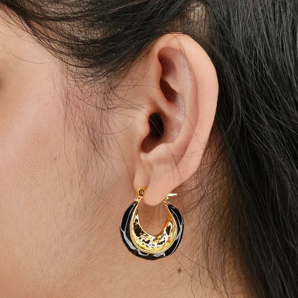Black_Gold_Plated_18K_Micro_Ruby_Rhythm_Earrings_For_Women