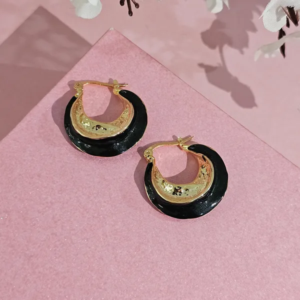 Black_Gold_Plated_18K_Micro_Ruby_Rhythm_Earrings_For_Women