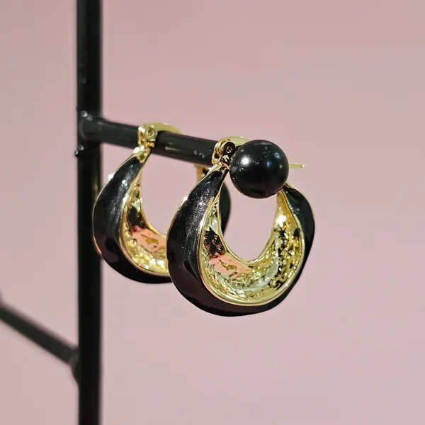 Black_Gold_Plated_18K_Micro_Ruby_Rhythm_Earrings_For_Women