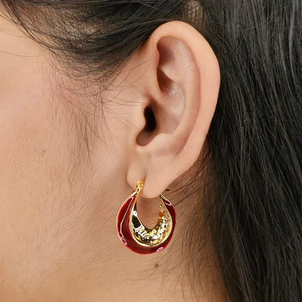 Red_Gold_Plated_18K_Micro_Ruby_Rhythm_Earrings_For_Women