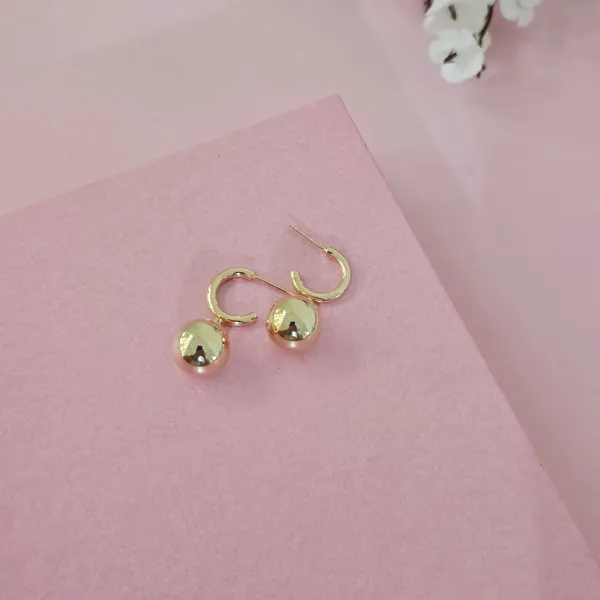 Gold_Plated_18K_Micro_Playful_Double_Ball_Hoop_Earrings_For_Women