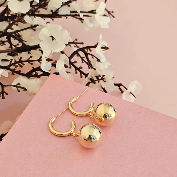 Gold_Plated_18K_Micro_Playful_Double_Ball_Hoop_Earrings_For_Women